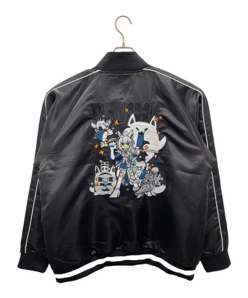 ホロライブ（ホロライブ）ホロライブ (ホロライブ) スカジャン ブラック×オレンジ サイズ:Freeの古着・服飾アイテム
