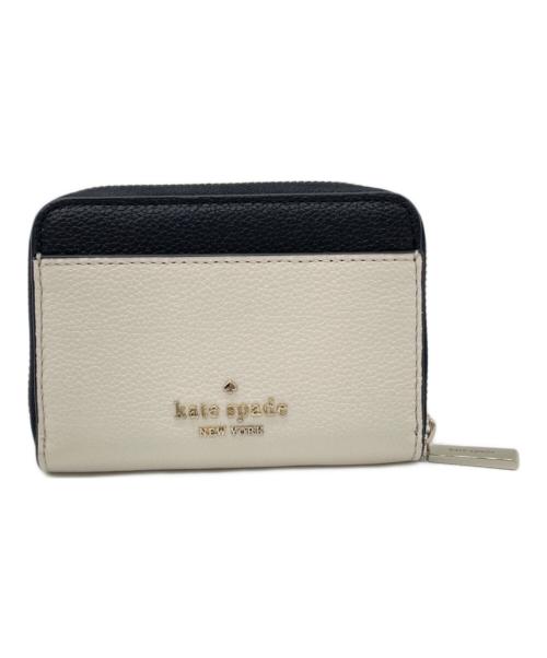 Kate Spade（ケイトスペード）Kate Spade (ケイトスペード) ラウンドジップ財布 ブラック×ベージュの古着・服飾アイテム