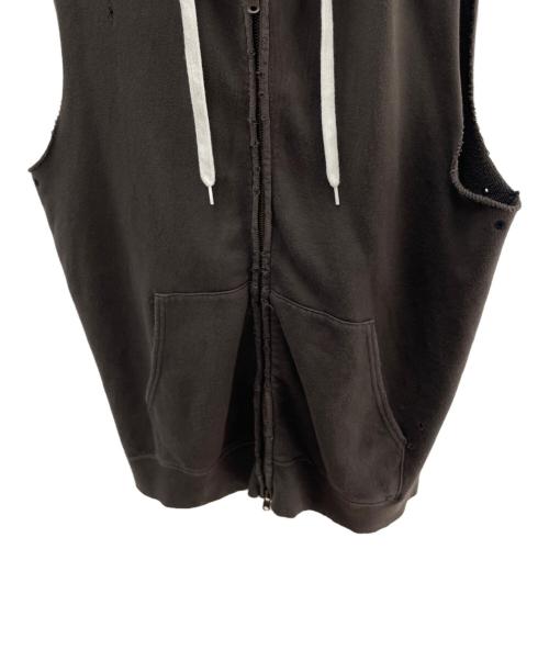 NUMBER (N)INE（ナンバーナイン）NUMBER (N)INE (ナンバーナイン) ノースリーブジップパーカー ブラウン サイズ:2の古着・服飾アイテム