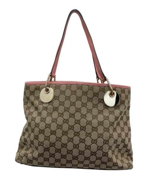 GUCCI（グッチ）GUCCI (グッチ) トートバッグ ベージュ×ピンクの古着・服飾アイテム