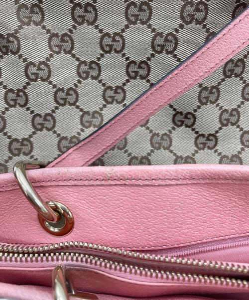 GUCCI（グッチ）GUCCI (グッチ) トートバッグ ベージュ×ピンクの古着・服飾アイテム