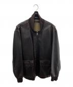 NAUTICAノーティカ）の古着「レザーブルゾン」｜ブラウン
