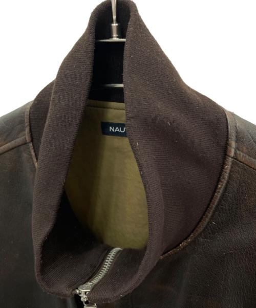 NAUTICA（ノーティカ）NAUTICA (ノーティカ) レザーブルゾン ブラウン サイズ:XLの古着・服飾アイテム