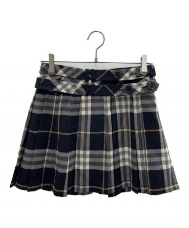 バーバリーブルーレーベル　ミニスカート　ノバチェック　ベルト　プリーツ 中古・古着通販】BURBERRY BLUE LABEL (バーバリー ブルー レーベル