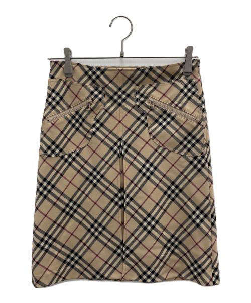 BURBERRY BLUE LABEL（バーバリー ブルー レーベル）BURBERRY BLUE LABEL (バーバリー ブルー レーベル) ノバチェックスカート ブラウン サイズ:36の古着・服飾アイテム