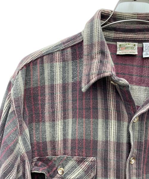FIVE BROTHER（ファイブブラザー）FIVE BROTHER (ファイブブラザー) 長袖シャツ レッド サイズ:XLの古着・服飾アイテム