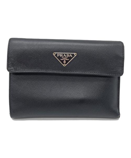 PRADA（プラダ）PRADA (プラダ) 2つ折り財布 ブラックの古着・服飾アイテム