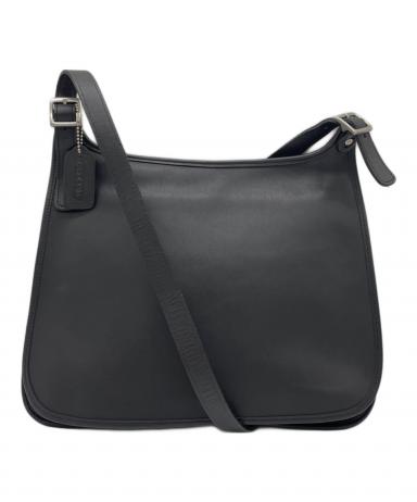 中古・古着通販】COACH (コーチ) レザーショルダーバッグ ブラック 