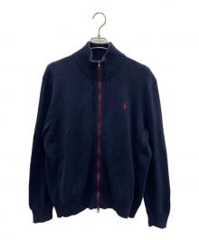 POLO RALPH LAUREN（ポロ・ラルフローレン）の古着「ジップアップニットジャケット」｜ネイビー