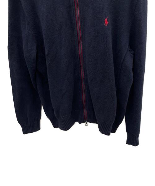 POLO RALPH LAUREN（ポロ・ラルフローレン）POLO RALPH LAUREN (ポロ・ラルフローレン) ジップアップニットジャケット ネイビー サイズ:Lの古着・服飾アイテム