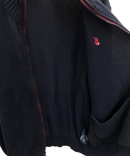 POLO RALPH LAUREN（ポロ・ラルフローレン）POLO RALPH LAUREN (ポロ・ラルフローレン) ジップアップニットジャケット ネイビー サイズ:Lの古着・服飾アイテム