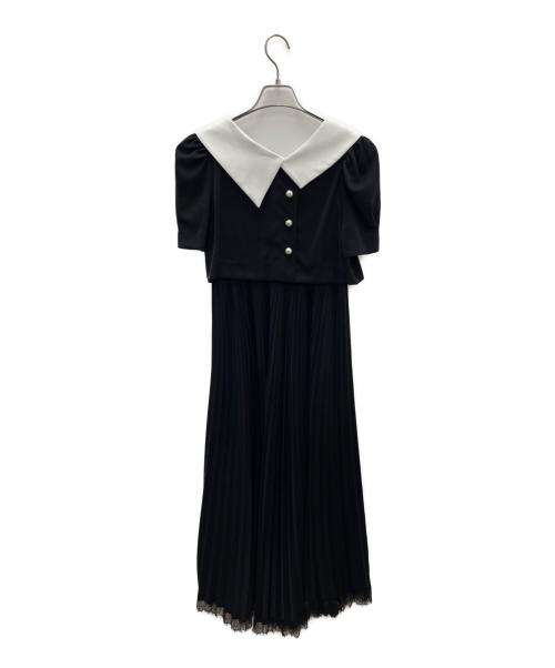 HER LIP TO（ハーリップトゥ）HER LIP TO (ハーリップトゥ) 半袖ワンピース ブラック×ホワイト サイズ:Sの古着・服飾アイテム