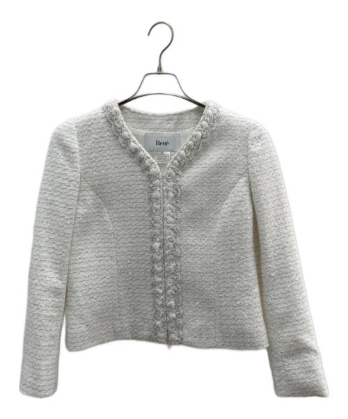 Rene（ルネ）Rene (ルネ) ツイードジャケット ホワイト サイズ:36の古着・服飾アイテム