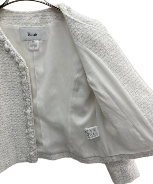 Rene（ルネ）Rene (ルネ) ツイードジャケット ホワイト サイズ:36の古着・服飾アイテム