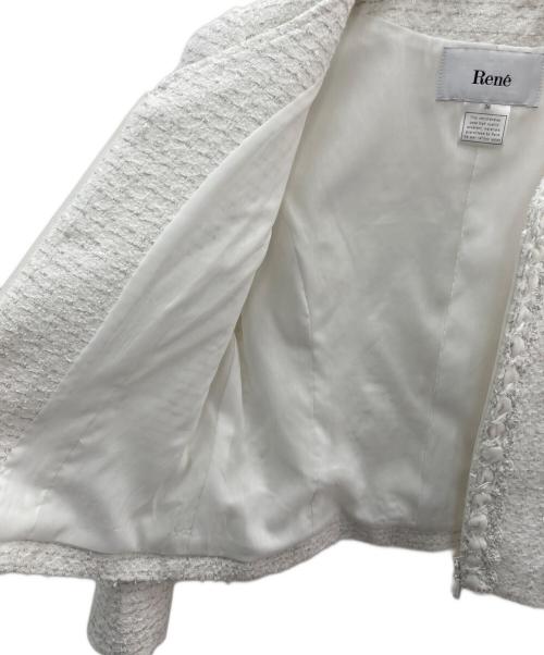 Rene（ルネ）Rene (ルネ) ツイードジャケット ホワイト サイズ:36の古着・服飾アイテム
