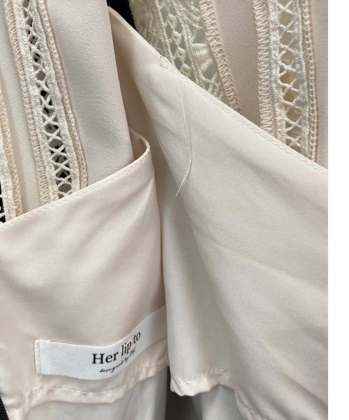 HER LIP TO（ハーリップトゥ）HER LIP TO (ハーリップトゥ) 長袖ワンピース ブラック×アイボリー サイズ:Sの古着・服飾アイテム