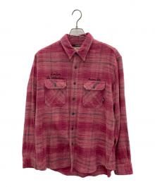 AVIREX（アヴィレックス）の古着「BLEACH WASHED NEP CHECK SHIRT "YELLOW STONE"」｜ピンク