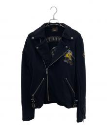 VANSON×LOONEY TUNES（バンソン×ルーニーチューンズ）の古着「ダブルライダースジャケット」｜ブラック