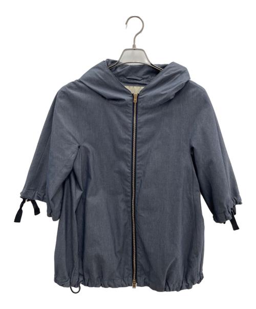 HERNO（ヘルノ）HERNO (ヘルノ) 半袖フーデッドジャケット ネイビー サイズ:40の古着・服飾アイテム