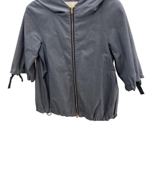 HERNO（ヘルノ）HERNO (ヘルノ) 半袖フーデッドジャケット ネイビー サイズ:40の古着・服飾アイテム