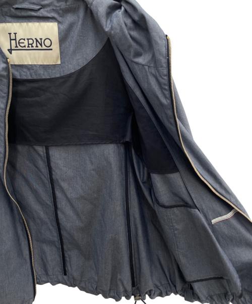 HERNO（ヘルノ）HERNO (ヘルノ) 半袖フーデッドジャケット ネイビー サイズ:40の古着・服飾アイテム