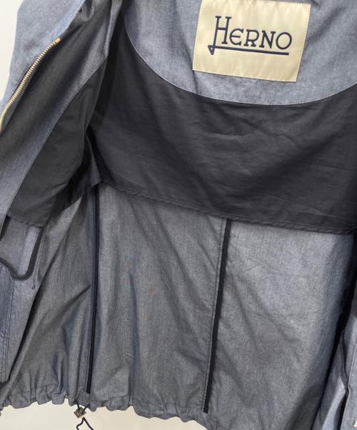 HERNO（ヘルノ）HERNO (ヘルノ) 半袖フーデッドジャケット ネイビー サイズ:40の古着・服飾アイテム