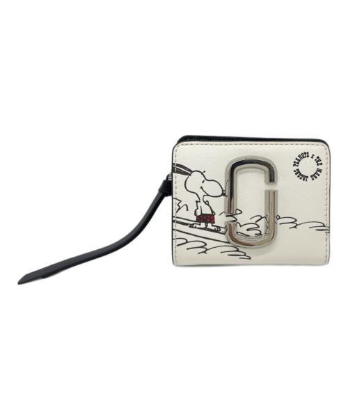 MARC JACOBS（マークジェイコブス）MARC JACOBS (マークジェイコブス) PEANUTS (ピーナッツ) 2つ折り財布 ホワイト×ブラックの古着・服飾アイテム