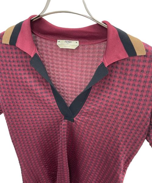 FENDI（フェンディ）FENDI (フェンディ) ポロシャツ レッド サイズ:Mの古着・服飾アイテム