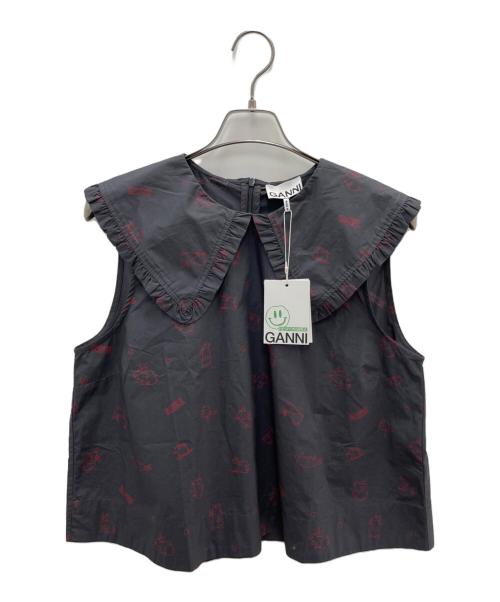 GANNI（ガニー）GANNI (ガニー) ノースリーブブラウス ブラック サイズ:42の古着・服飾アイテム