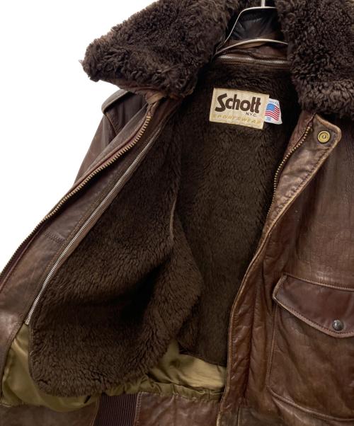 Schott（ショット）Schott (ショット) レザージャケット ブラウン サイズ:38の古着・服飾アイテム