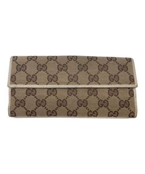 GUCCI（グッチ）GUCCI (グッチ) 長財布 ブラウンの古着・服飾アイテム