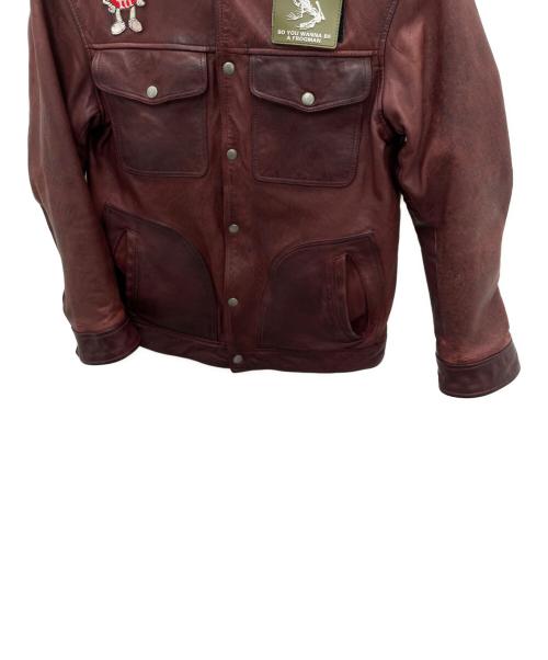 RHENIUM（レニウム）RHENIUM (レニウム) レザージャケット レッド サイズ:38の古着・服飾アイテム