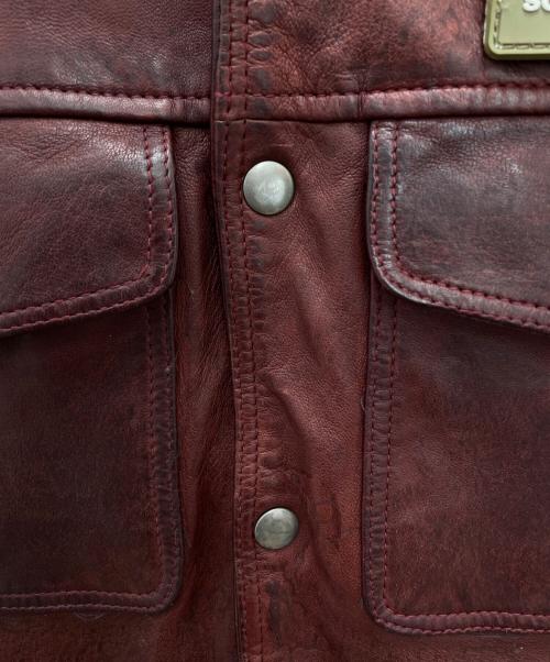 RHENIUM（レニウム）RHENIUM (レニウム) レザージャケット レッド サイズ:38の古着・服飾アイテム