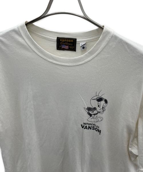 VANSON（バンソン）VANSON (バンソン) LOONEY TUNES (ルーニーチューンズ) 半袖カットソー ベージュ サイズ:Lの古着・服飾アイテム