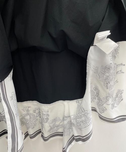 BEARDSLEY（ビアズリー）BEARDSLEY (ビアズリー) 半袖ブラウス ブラック×ホワイト サイズ:FREEの古着・服飾アイテム