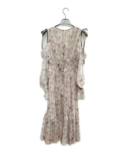 Snidel（スナイデル）Snidel (スナイデル) 長袖ワンピース ホワイト×ピンクの古着・服飾アイテム