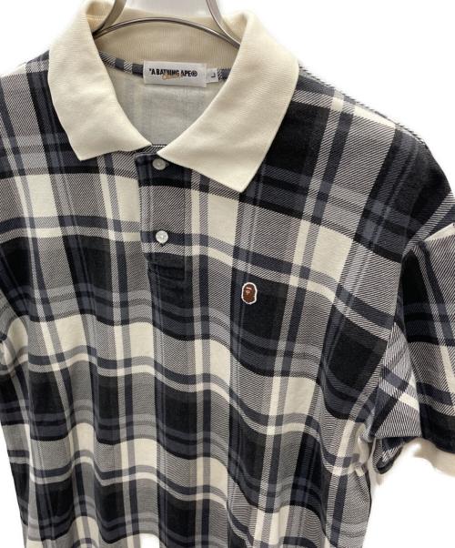 A BATHING APE（アベイシングエイプ）A BATHING APE (アベイシングエイプ) ポロシャツ ネイビー×ベージュ サイズ:Lの古着・服飾アイテム