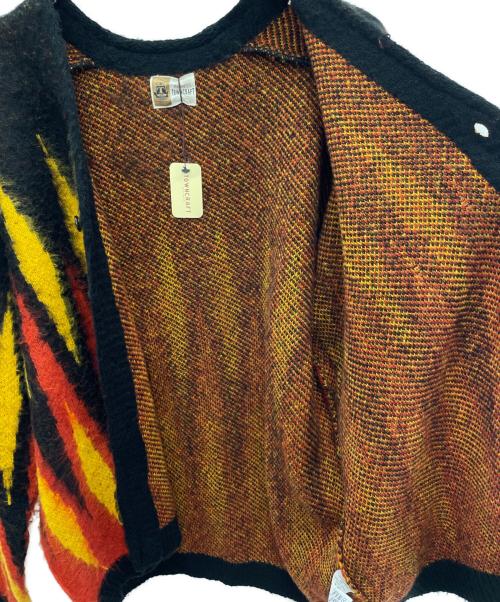 TOWN CRAFT（タウンクラフト）TOWN CRAFT (タウンクラフト) 厚手カーディガン ブラック×イエロー×レッド サイズ:Lの古着・服飾アイテム