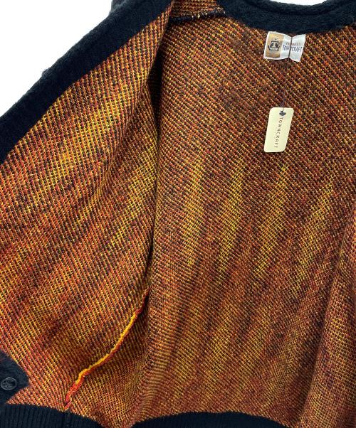 TOWN CRAFT（タウンクラフト）TOWN CRAFT (タウンクラフト) 厚手カーディガン ブラック×イエロー×レッド サイズ:Lの古着・服飾アイテム