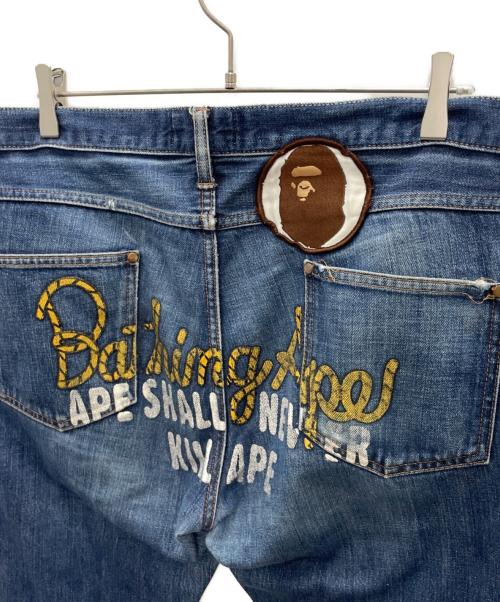 A BATHING APE（アベイシングエイプ）A BATHING APE (アベイシングエイプ) デニムパンツ ネイビー サイズ:Lの古着・服飾アイテム