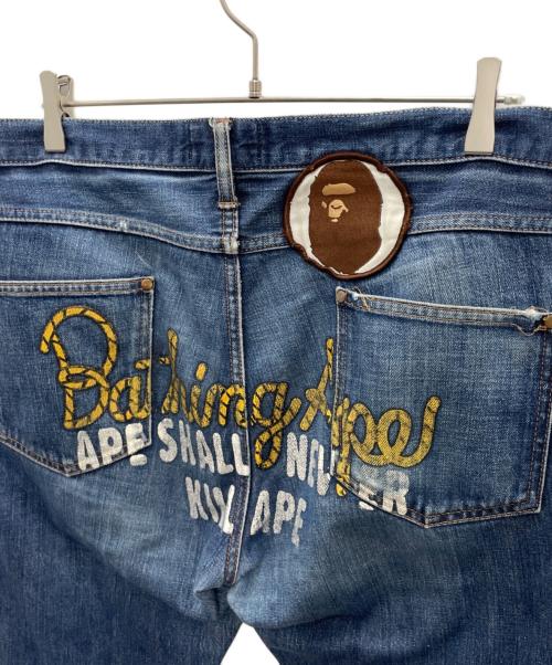 A BATHING APE（アベイシングエイプ）A BATHING APE (アベイシングエイプ) デニムパンツ ネイビー サイズ:Lの古着・服飾アイテム