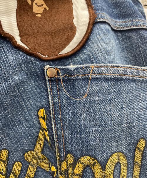A BATHING APE（アベイシングエイプ）A BATHING APE (アベイシングエイプ) デニムパンツ ネイビー サイズ:Lの古着・服飾アイテム