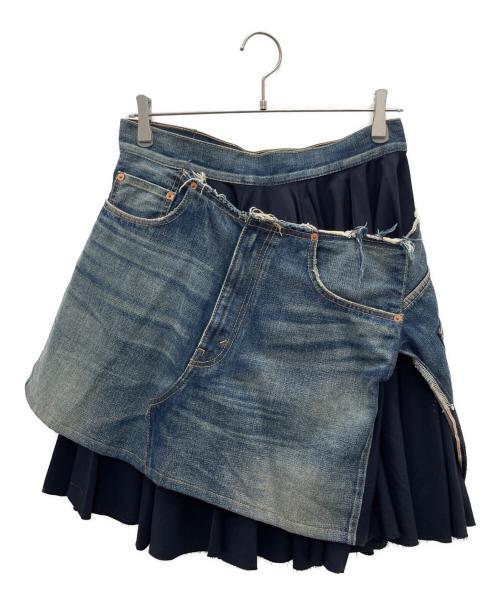 JUNYA WATANABE COMME des GARCONS（(ジュンヤワタナベ コムデギャルソン）JUNYA WATANABE COMME des GARCONS ((ジュンヤワタナベ コムデギャルソン) デニムドッキングスカート ネイビー サイズ:Mの古着・服飾アイテム