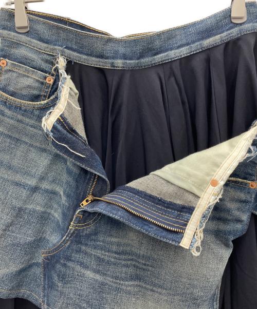 JUNYA WATANABE COMME des GARCONS（(ジュンヤワタナベ コムデギャルソン）JUNYA WATANABE COMME des GARCONS ((ジュンヤワタナベ コムデギャルソン) デニムドッキングスカート ネイビー サイズ:Mの古着・服飾アイテム