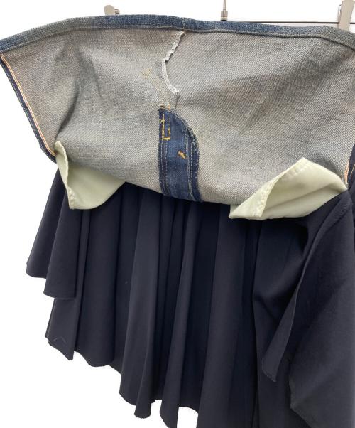 JUNYA WATANABE COMME des GARCONS（(ジュンヤワタナベ コムデギャルソン）JUNYA WATANABE COMME des GARCONS ((ジュンヤワタナベ コムデギャルソン) デニムドッキングスカート ネイビー サイズ:Mの古着・服飾アイテム