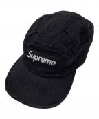 SUPREMEシュプリーム）の古着「frayed logos denim camp cap」｜ブラック