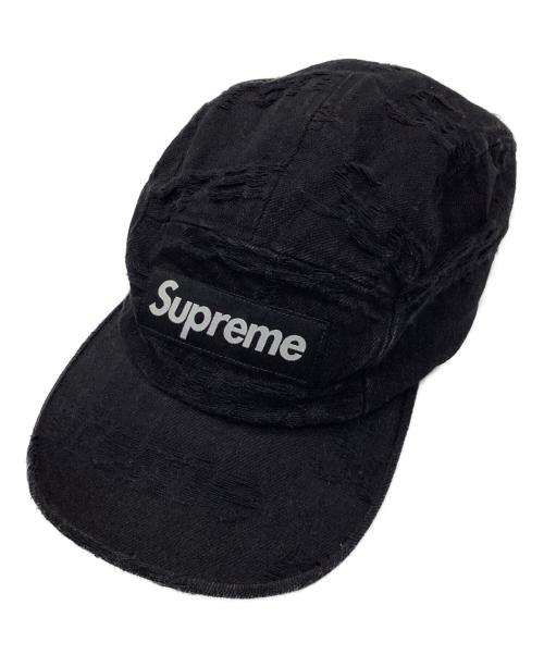 SUPREME（シュプリーム）SUPREME (シュプリーム) frayed logos denim camp cap ブラックの古着・服飾アイテム