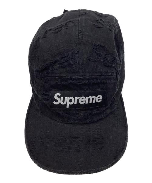 SUPREME（シュプリーム）SUPREME (シュプリーム) frayed logos denim camp cap ブラックの古着・服飾アイテム