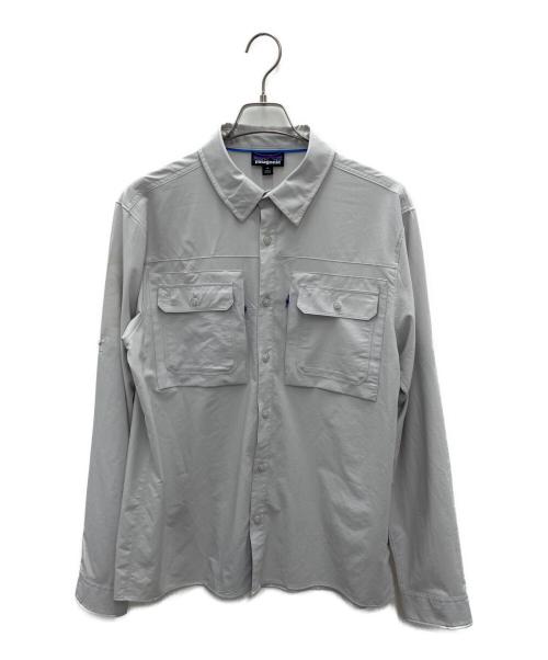 Patagonia（パタゴニア）Patagonia (パタゴニア) メンズ・ロングスリーブ・セルフガイデッド・サン・シャツ グレー サイズ:Mの古着・服飾アイテム