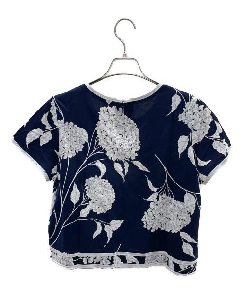 LEONARD FASHION（レオナールファッション）LEONARD FASHION (レオナールファッション) 半袖カットソー ネイビー×ホワイト サイズ:44の古着・服飾アイテム